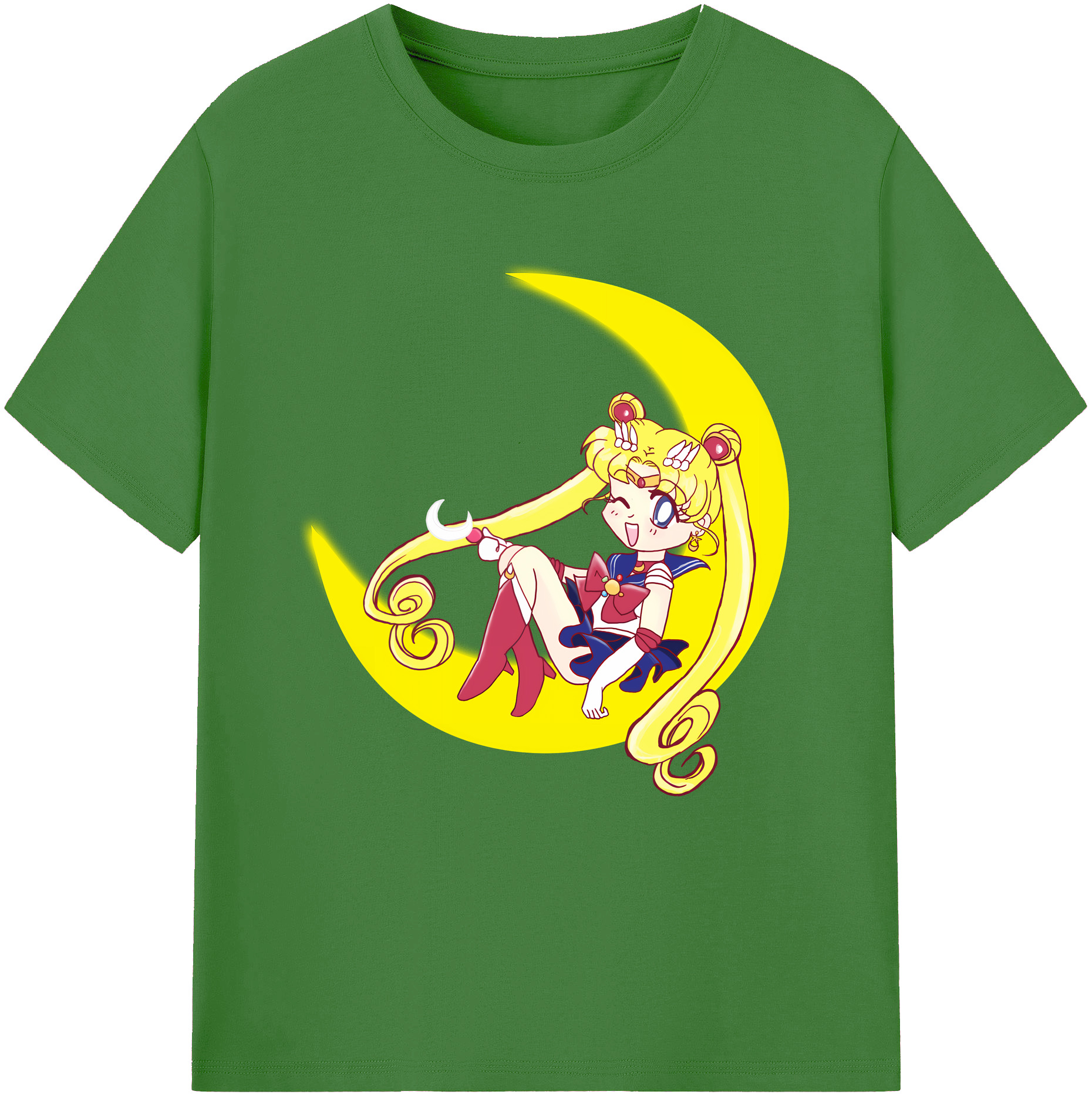 （画像用） 美少女戦士セーラームーン 月野 うさぎ つきの うさぎ Sailor Moon Tsukino Usagi レディースカジュアルプリントTシャツ（綿100％）